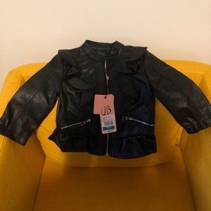 Baby girl faux leather jacket!